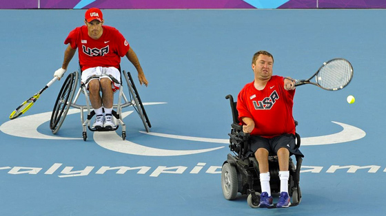 Wichita State's Nick Taylor, foreground, won a silver medal at the 2016 Paralympics with partner David Wagner.