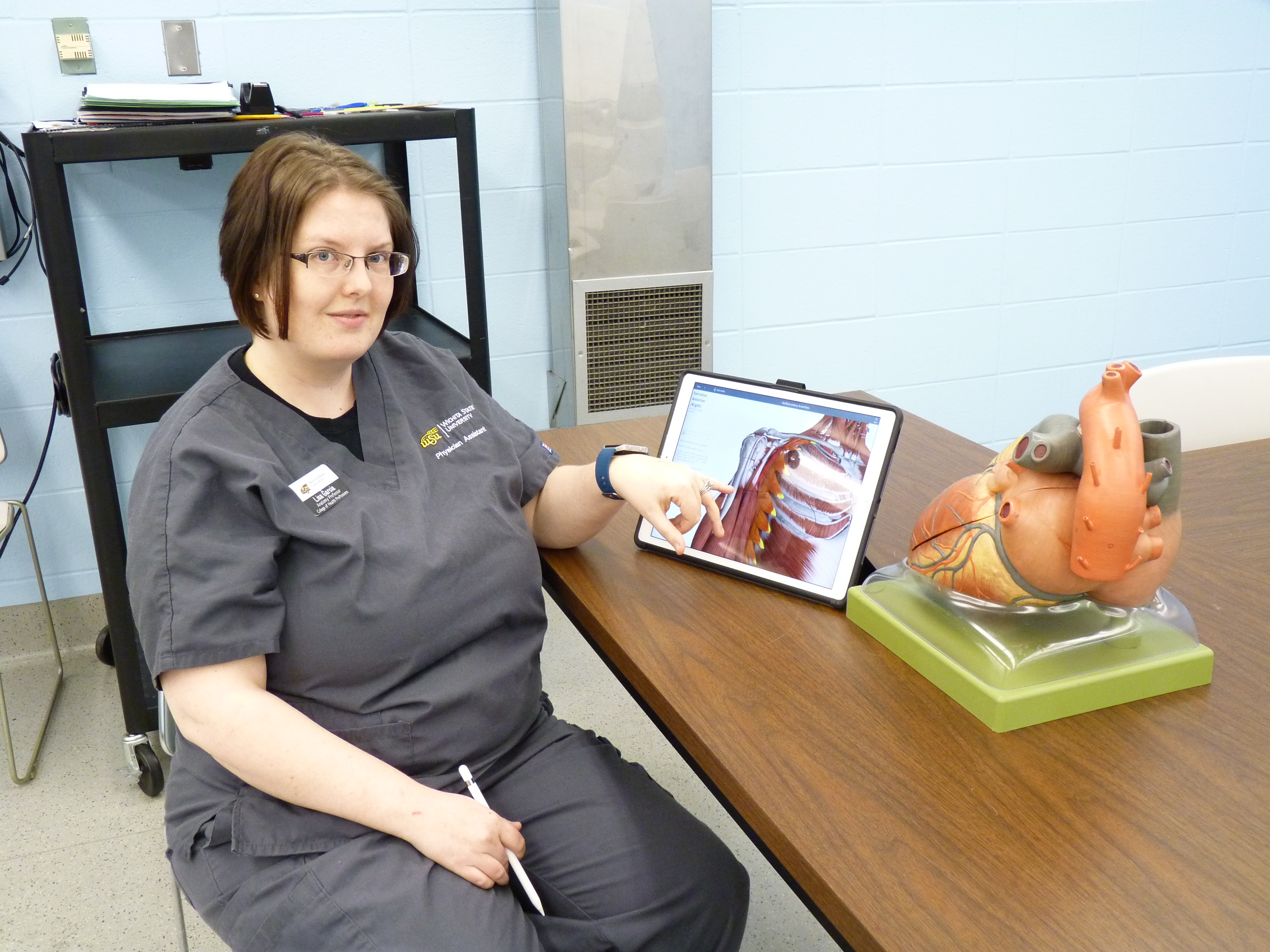 , Lisa Garcia, clinical educator in the College of Health Professions, manages the cadaver lab at Wichita State.