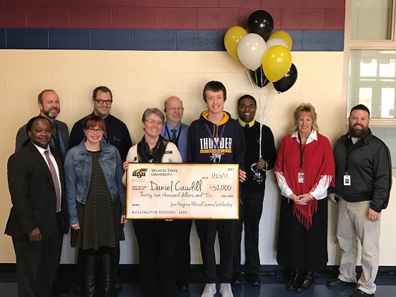 Daniel Caudill receives $32,000 Hargrove Scholarship to attend Wichita State University.