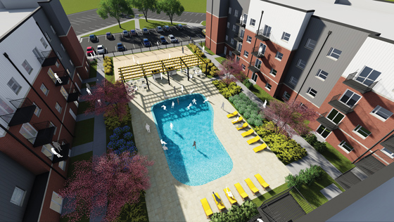 The Flats at WSU will be another on-campus living option. Apartments will be fully furnished and include amenities such as an outdoor pool, exercise room, private clubhouse and access to reserved parking.