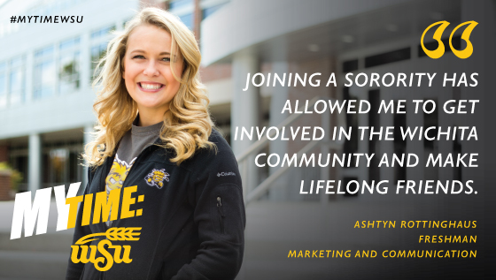 Getting involved in Greek Life and living on campus has made all the difference for Wichita State freshman Ashtyn Rottinghaus.