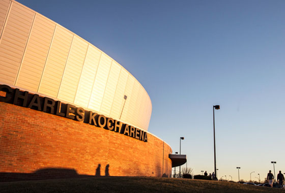 Lighting in Charles Koch Arena at Wichita State University will soon be replaced with energy-efficient LED lamps.