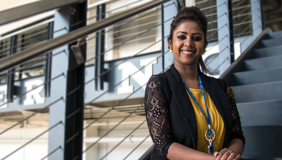 Anushiya Shiley Gomes is an international graduate student from Sri Lanka who spent her summer as a supply chain logistics engineer for Spirit AeroSystems.