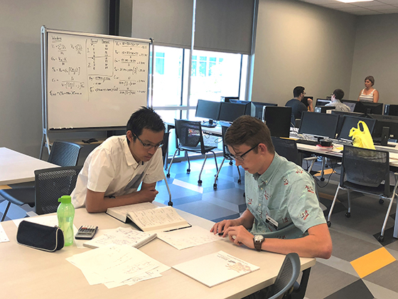 Students study and receive tutoring in the new GEEKS Tutoring Center.