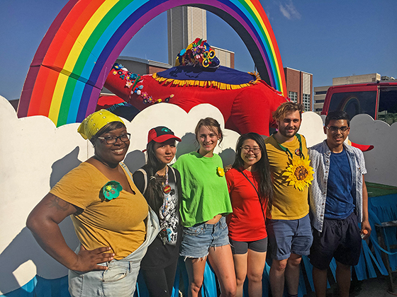 Mary Alexis Wirths and her fellow interns created an unique float for the 2018 Riverfest Parade with resident artist Jooyoung Choi.