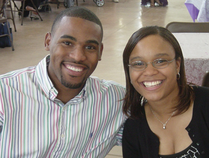 Larry Randle, left, and his wife Christina.