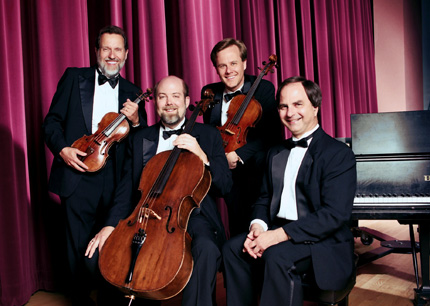 (left to right) Mahlon Darlington, violinist; George Work, cellist; Jonathan Sturm, violist; and William David, pianist, make up the Ames Piano Quartet.