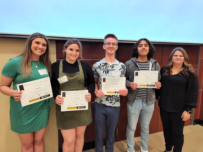 A group of Fairmount College honor roll students