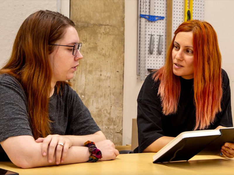 Dr. Puškarević with with a student