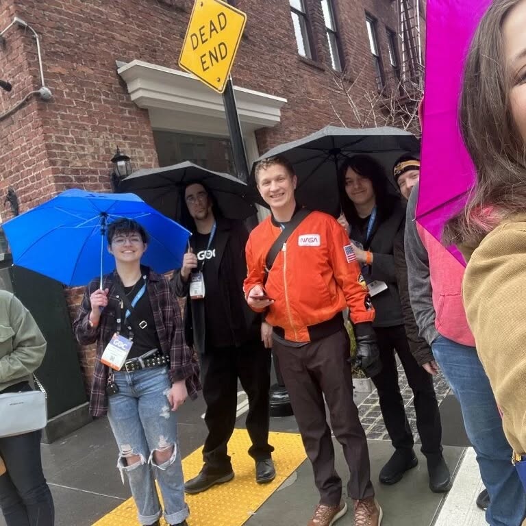 Brian Foster with students at GDC in San Francisco