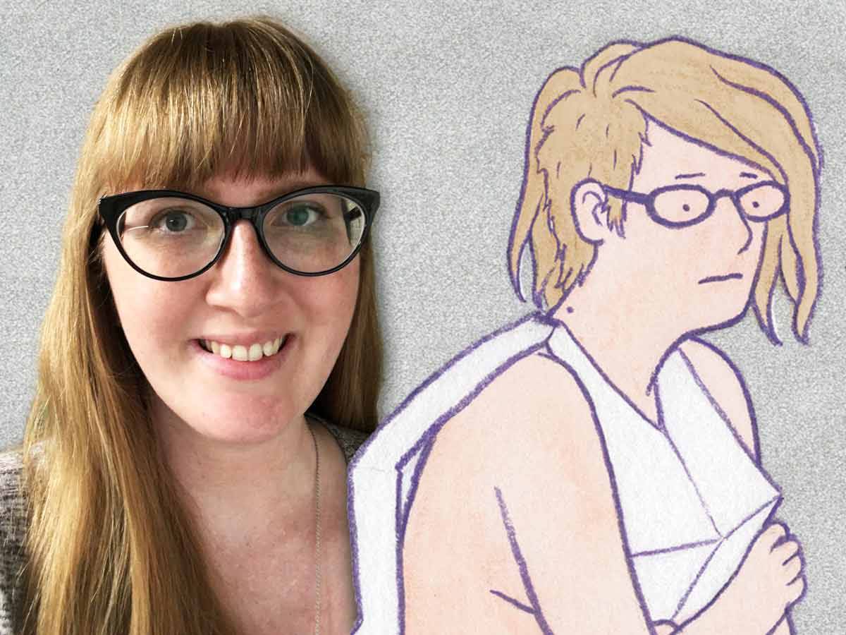 Trishelle Jeffery smiling beside an illustrated version of herself.