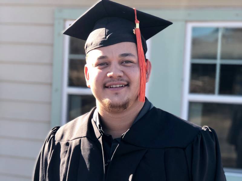 David Bustos-Morales in his cap and gown