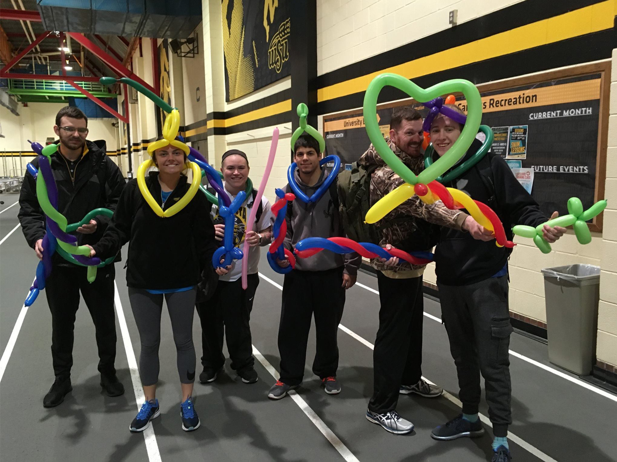 PE majors learn how to use balloon animals for instruction