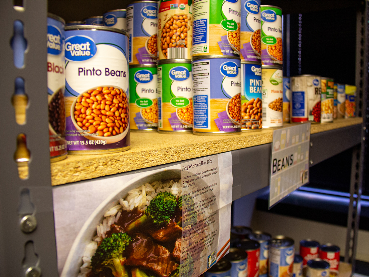 Canned food items in the Shocker Support Locker