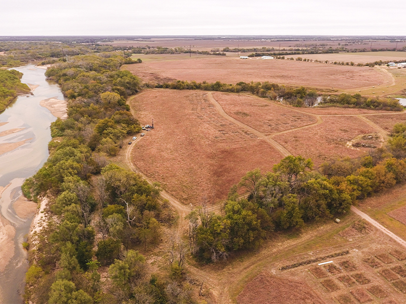 Aerial shot of the Ninnescah Biological Field Station