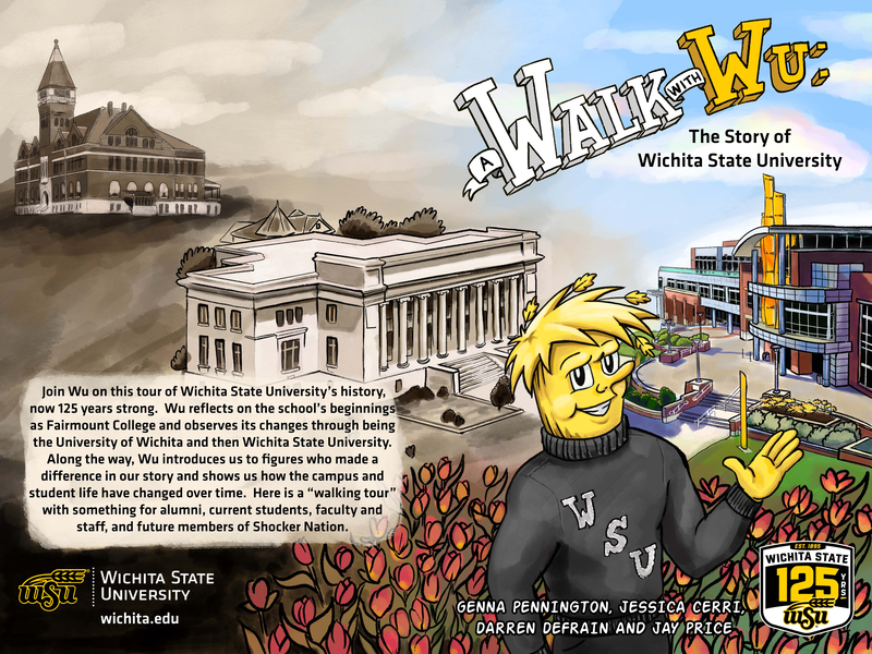 WuShock will be the readers tour guide through Wichita State's history. 