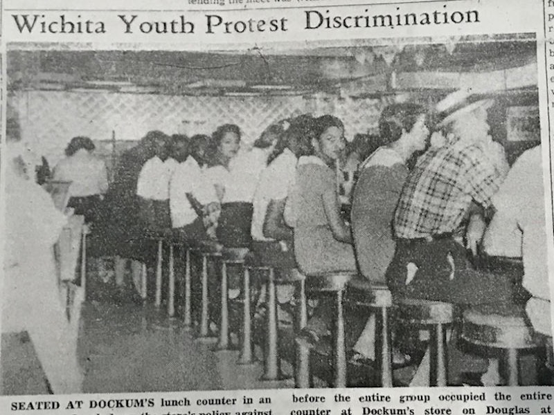 Picture of 1958 sit-in from The Enlightener