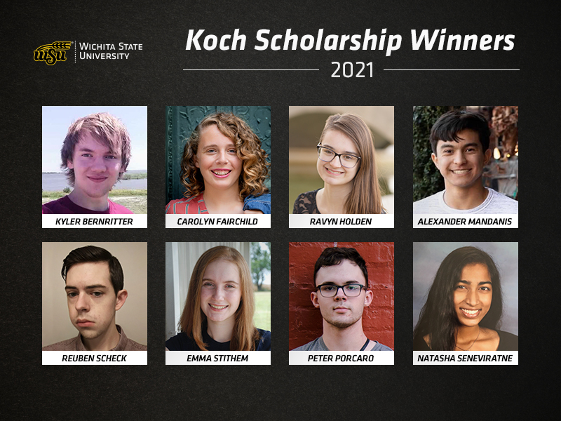 The Wichita State University Dorothy and Bill Cohen Honors College is proud to announce eight recipients of the Koch Scholars Program for the fall 2021 semester. These recipients each will be awarded $30,000 over four years.
