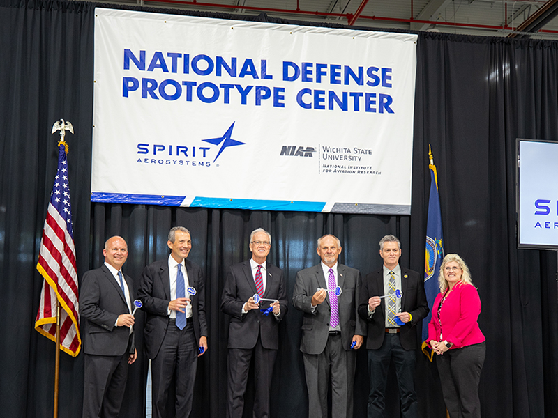Today, Spirit AeroSystems Inc. held a grand opening event and ribbon cutting ceremony for its National Defense Prototype Center (NDPC), a joint project with Wichita State University’s National Institute for Aviation Research (NIAR). 