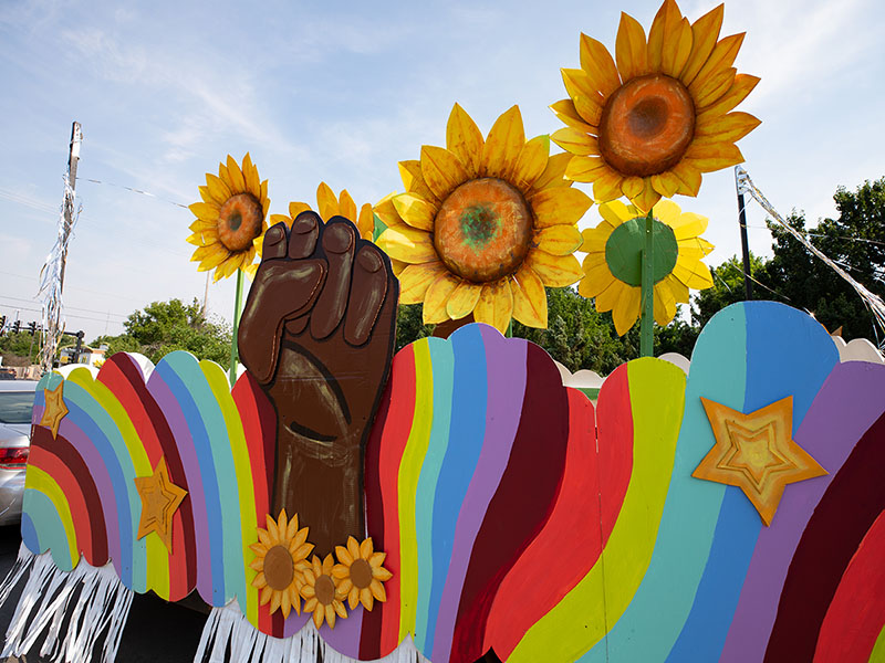 Image of float at the 2021 Juneteenth parade.