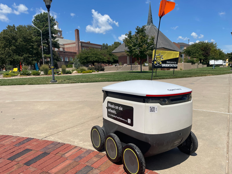 Starship delivery robot on campus