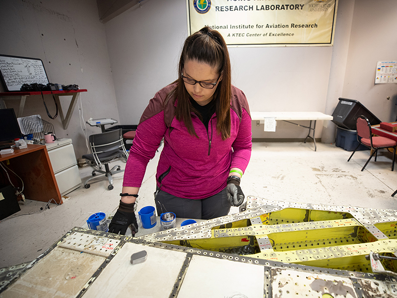 A student does research