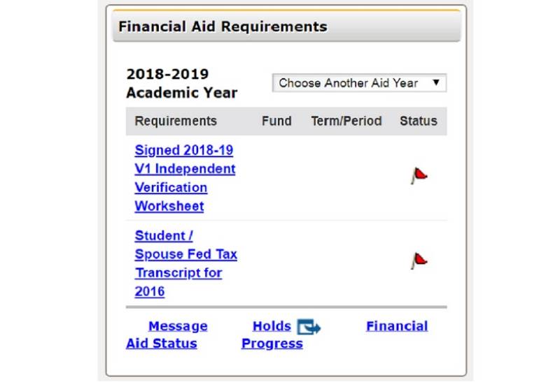 Financial Aid Status