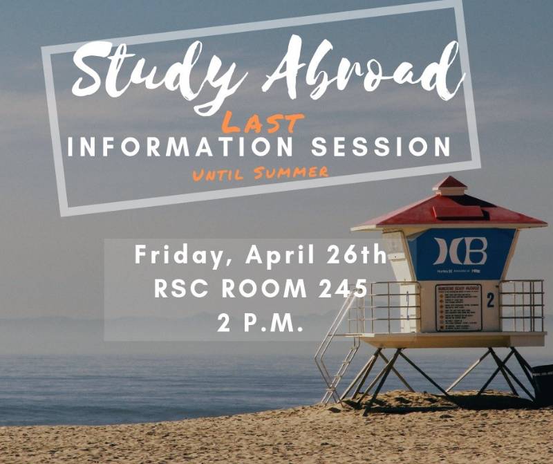 Study Abroad info session April 26, 2019
