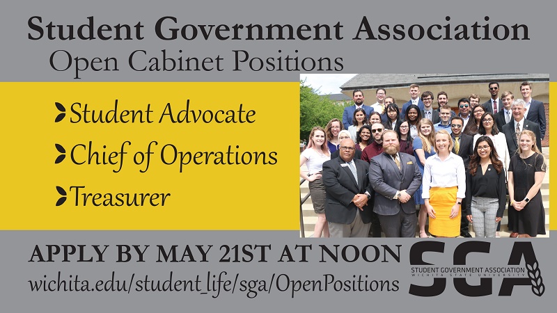 SGA cabinet positions open May 2019