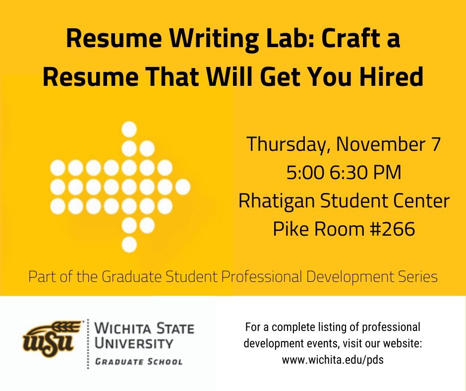 Join the Graduate School and Career Development Center for a resume writing lab on Nov. 7