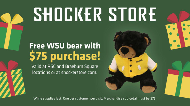 Free WSU Bear with $75 Purchase at the Shocker Store