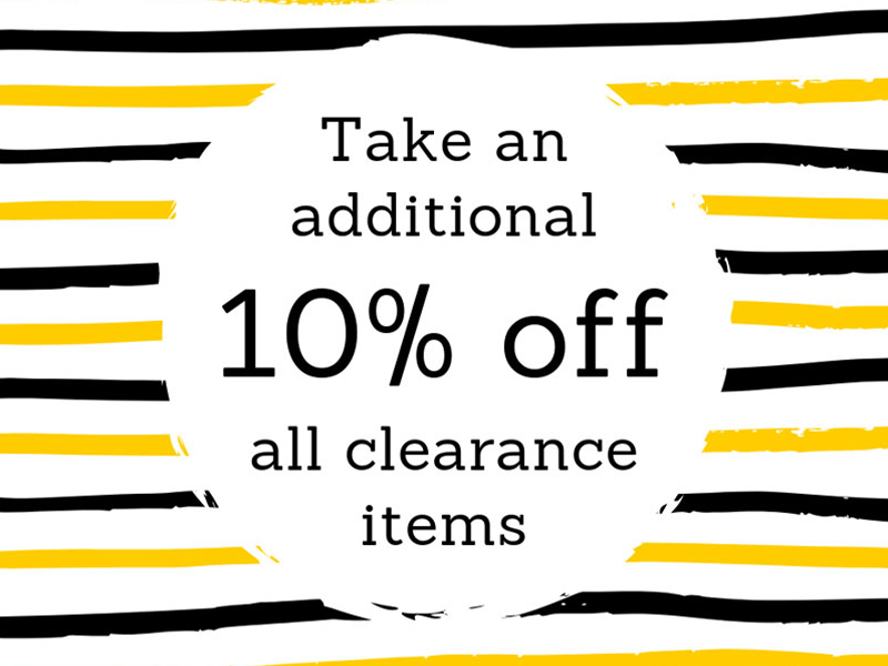 10% off clearance merchandise