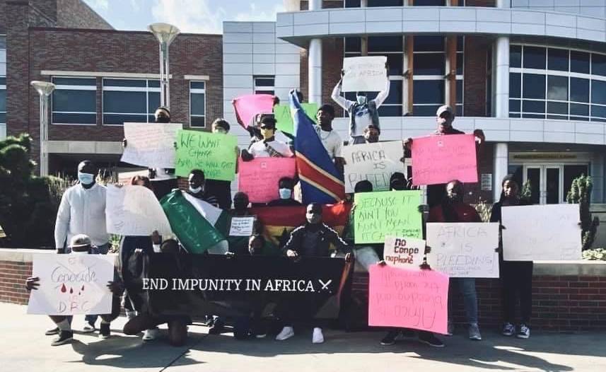 Students against brutality in Africa