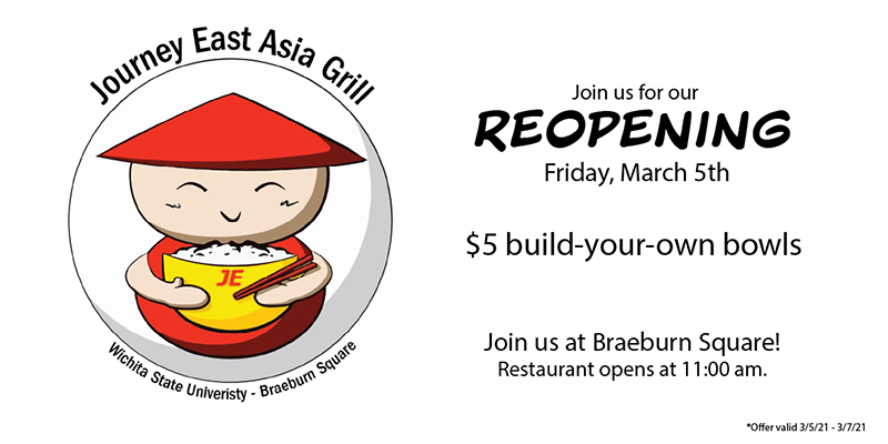 Join us for our Reopening Friday, March 5th $5 build-your-own bowls Join us at Braeburn Square! Restaurant opens at 11 AM.