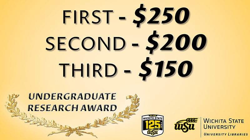 University Libraries Undergraduate Research Awards: First - $250; Second - $200; Third - $150.