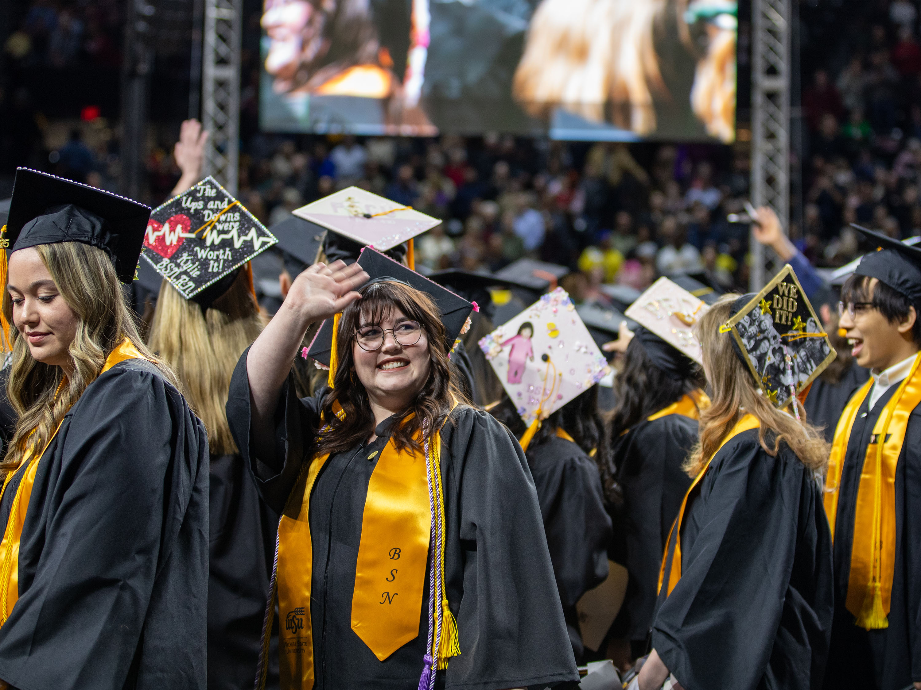 Graduates at commencement