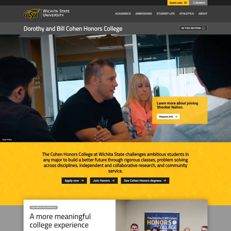 Cohen Honors College homepage