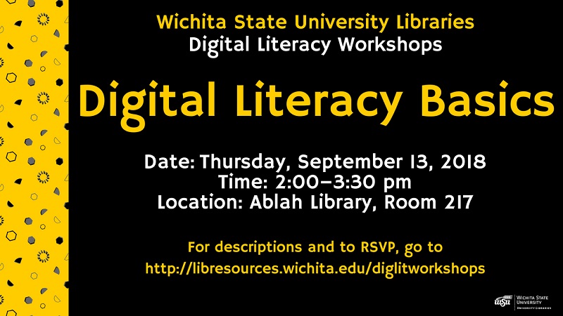 Library Workshop Digital Literacy Bascis Sept. 13, 2018