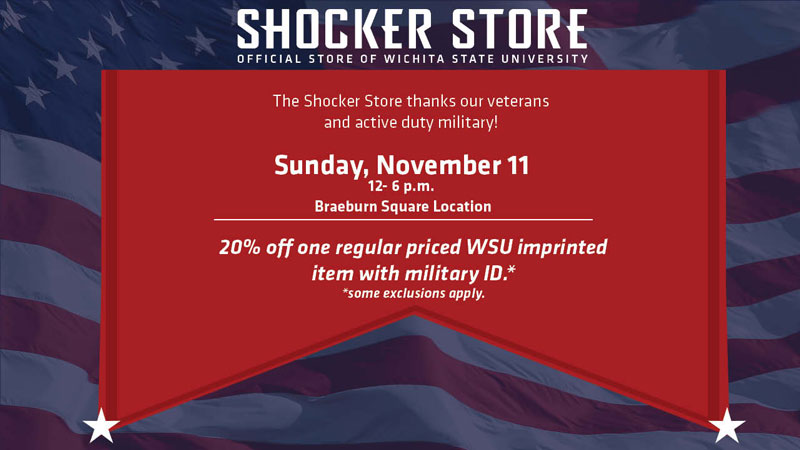 Veterans Day Sale at Shocker Store Nov. 11, 2018