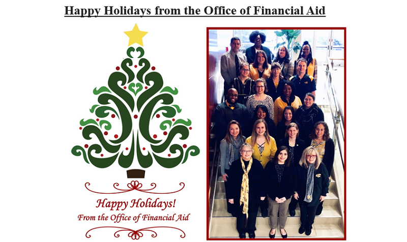 Financial Aid holiday greeting