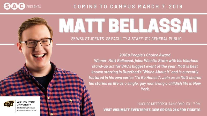 Matt Bellassai comedy show March 7, 2019