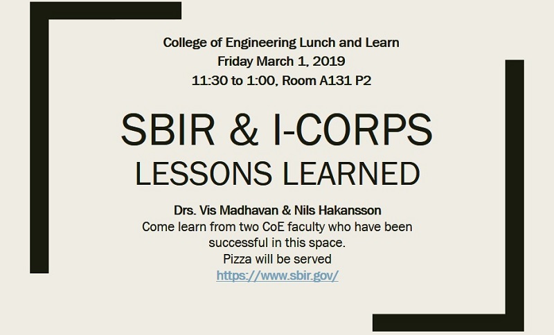 College of Engineering Lunch & Learn March 1, 2019