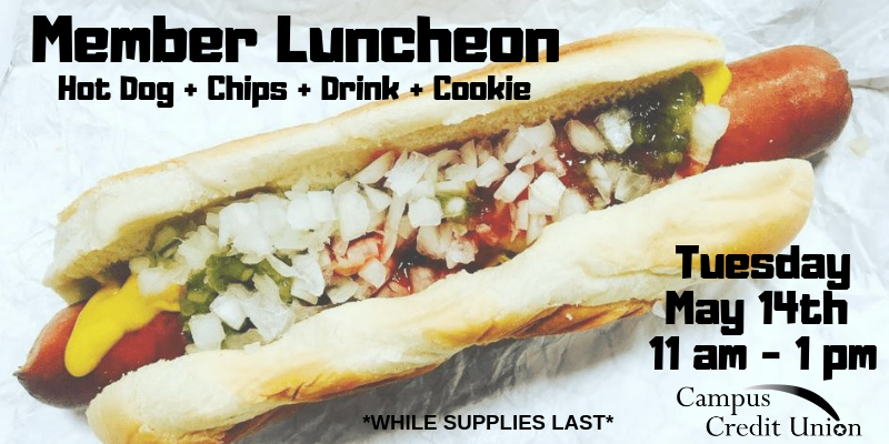 Campus Credit Union free lunch May 14, 2019
