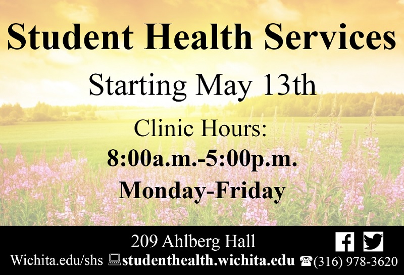 Student Health hours starting May 13, 2019