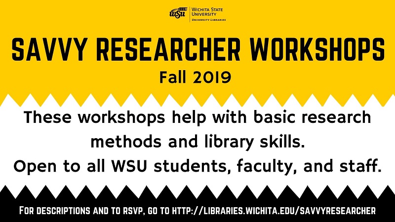 Library workshops Oct. 2 and 4, 2019