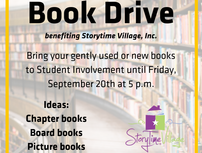 Storytime Village book drive fall 2019