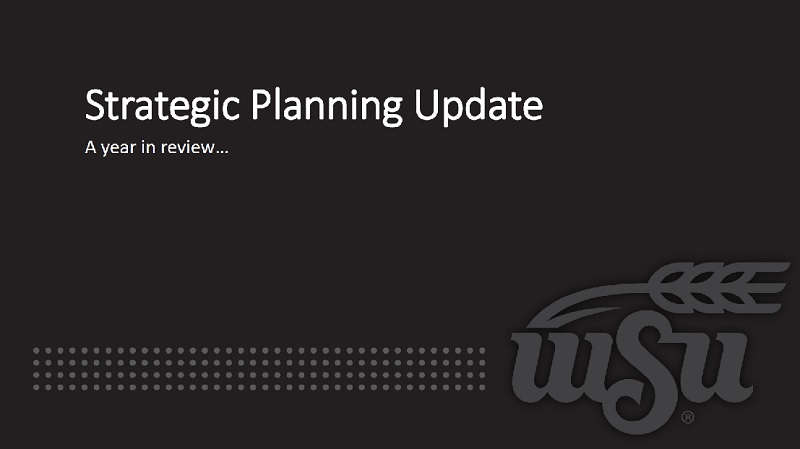 Strategic Planning Update Sept. 19, 2019