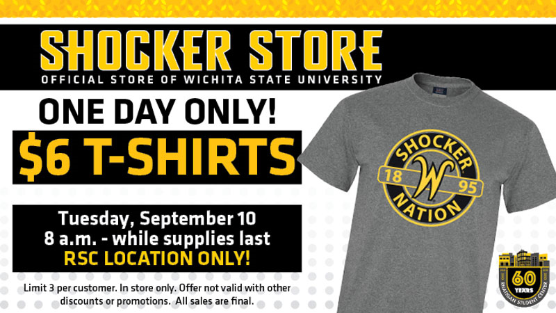 Shocker Store $6 T-shirts Sept. 10, 2019