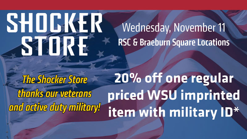Veterans discount at Shocker Store