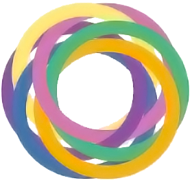 Six overlapping color rings